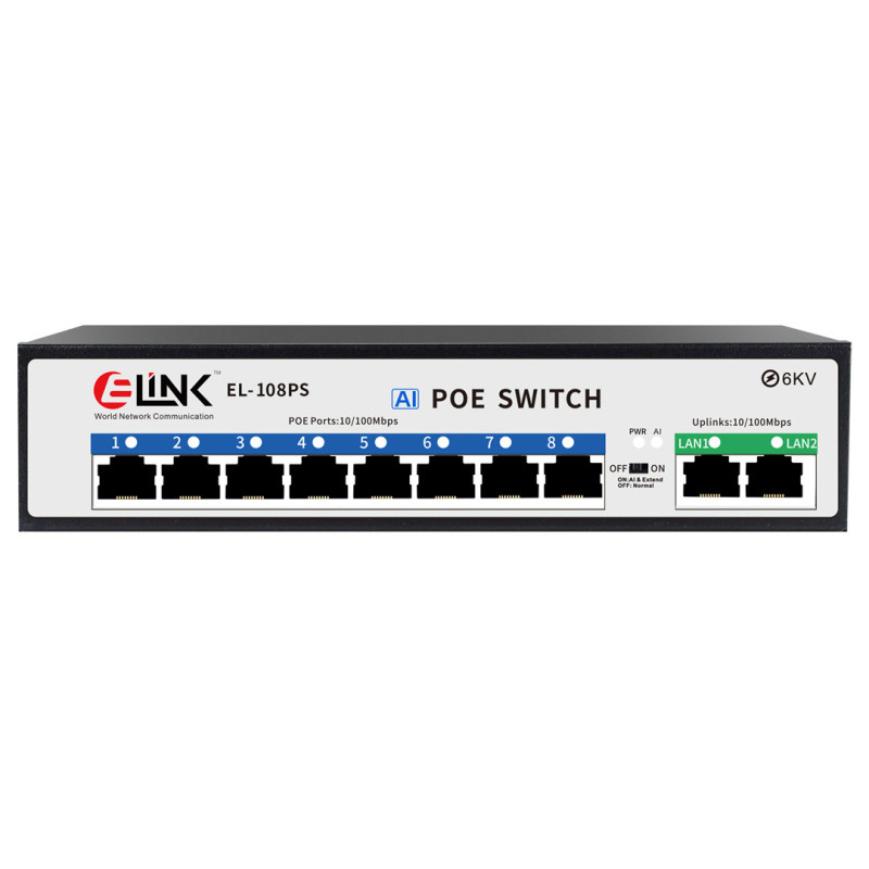 E-Link EL-108PS 8-Port PoE+ Network Switch